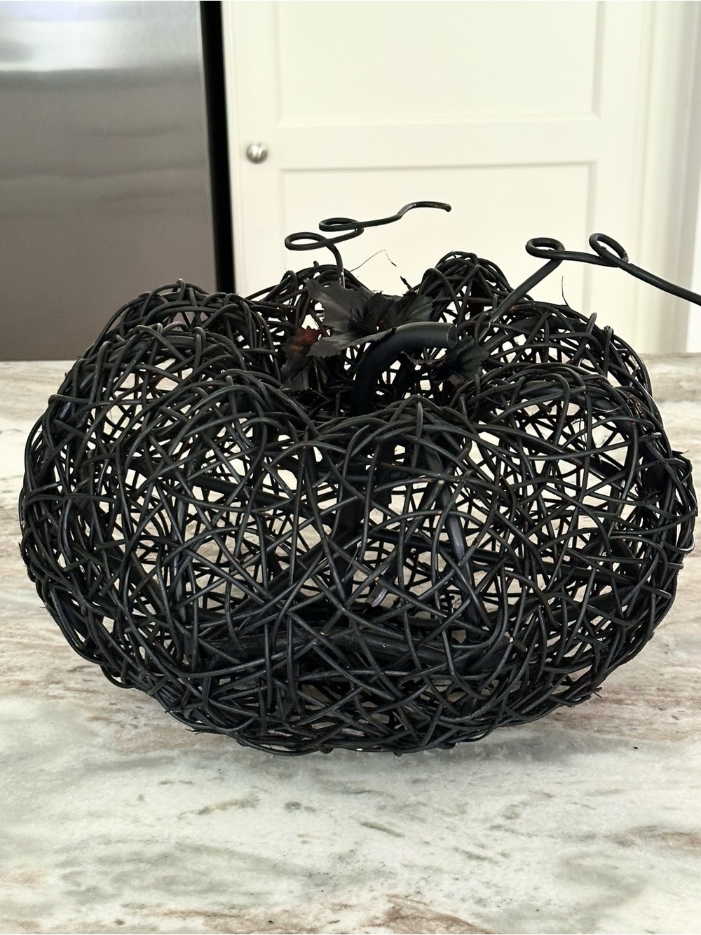 Halloween Pumpkin - Large Black Wicker Pumpkin Fall Halloween Decor - Picture 16 of 16